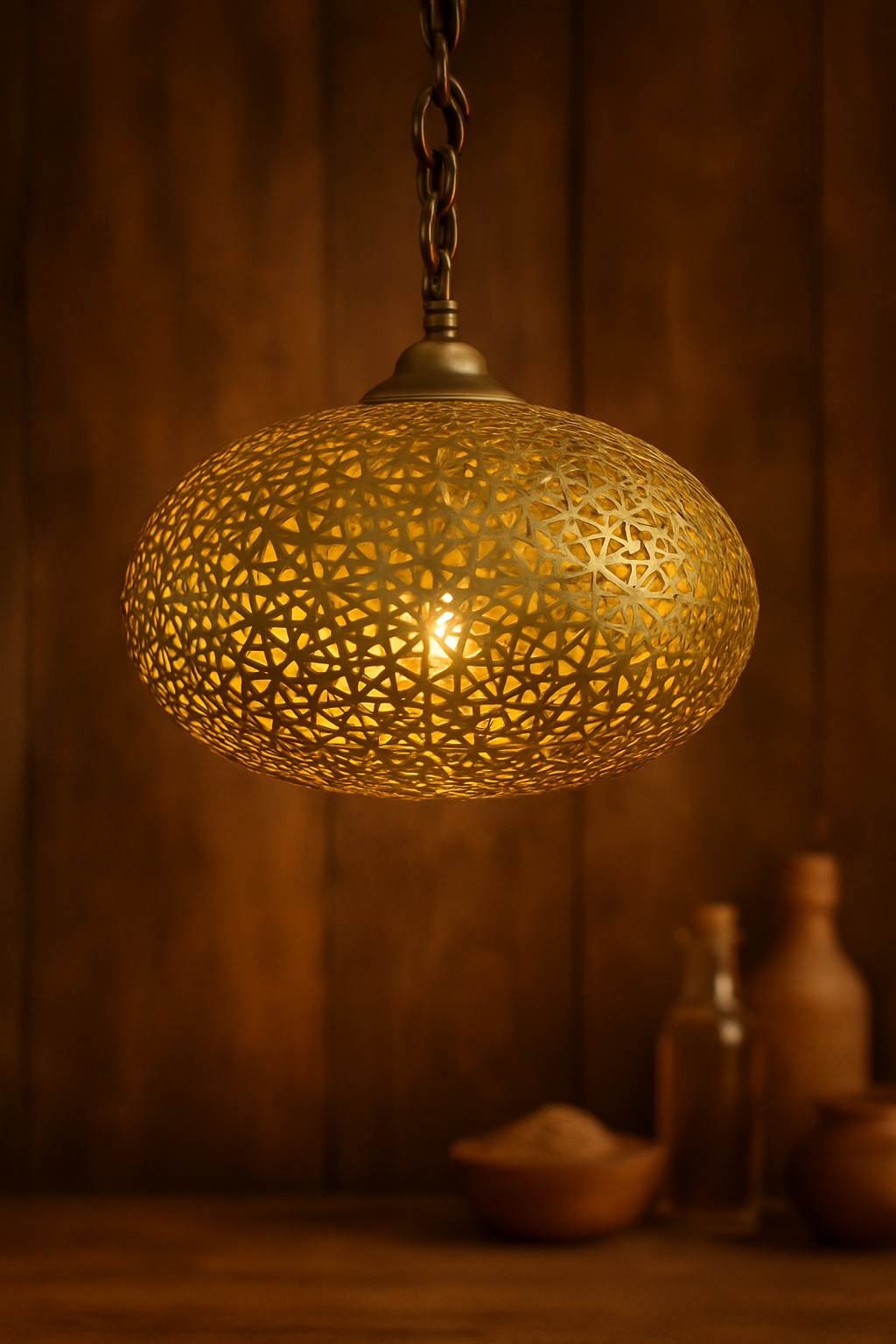 Suspension Artisanale en Laiton – Lumière & Raffinement