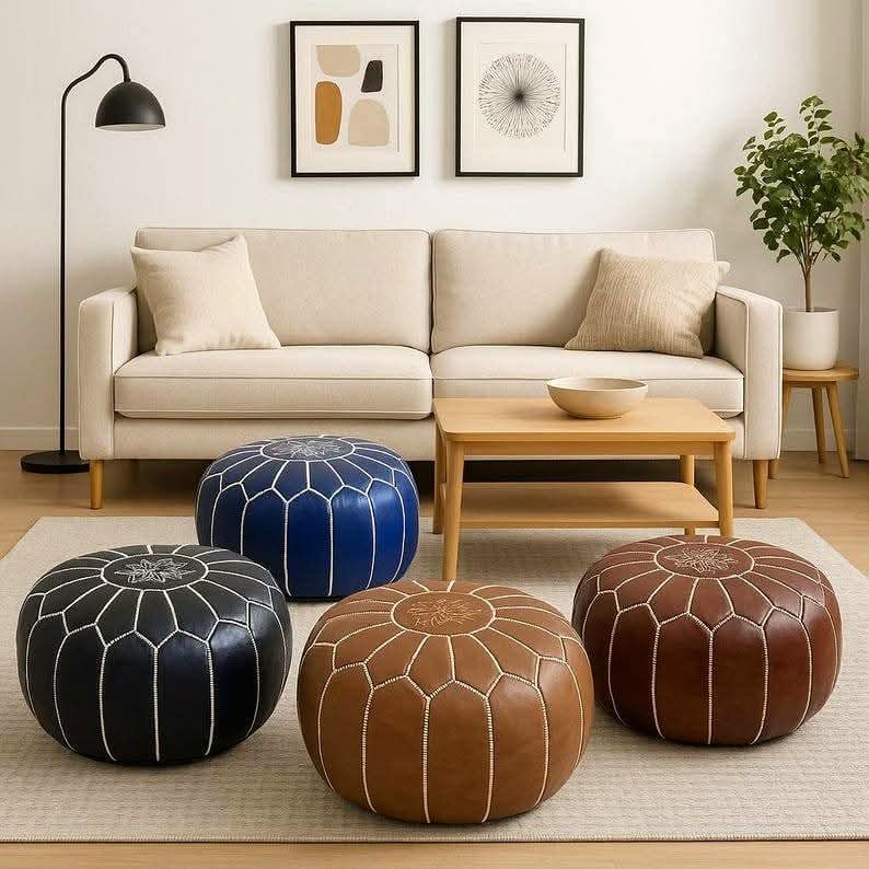 Pouf Authentique Fait Main – Élégance Artisanale