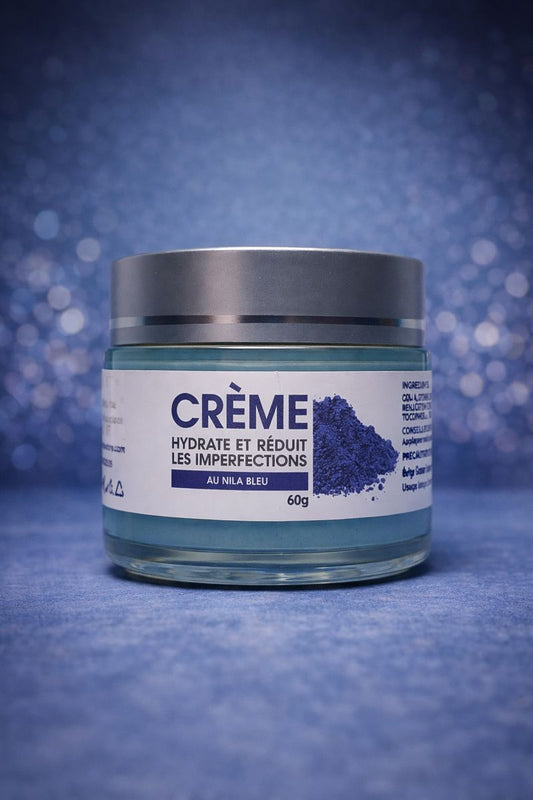 Crème Nila Bleu – Soin Éclaircissant et Hydratant – Unifie et Illumine la Peau 50g