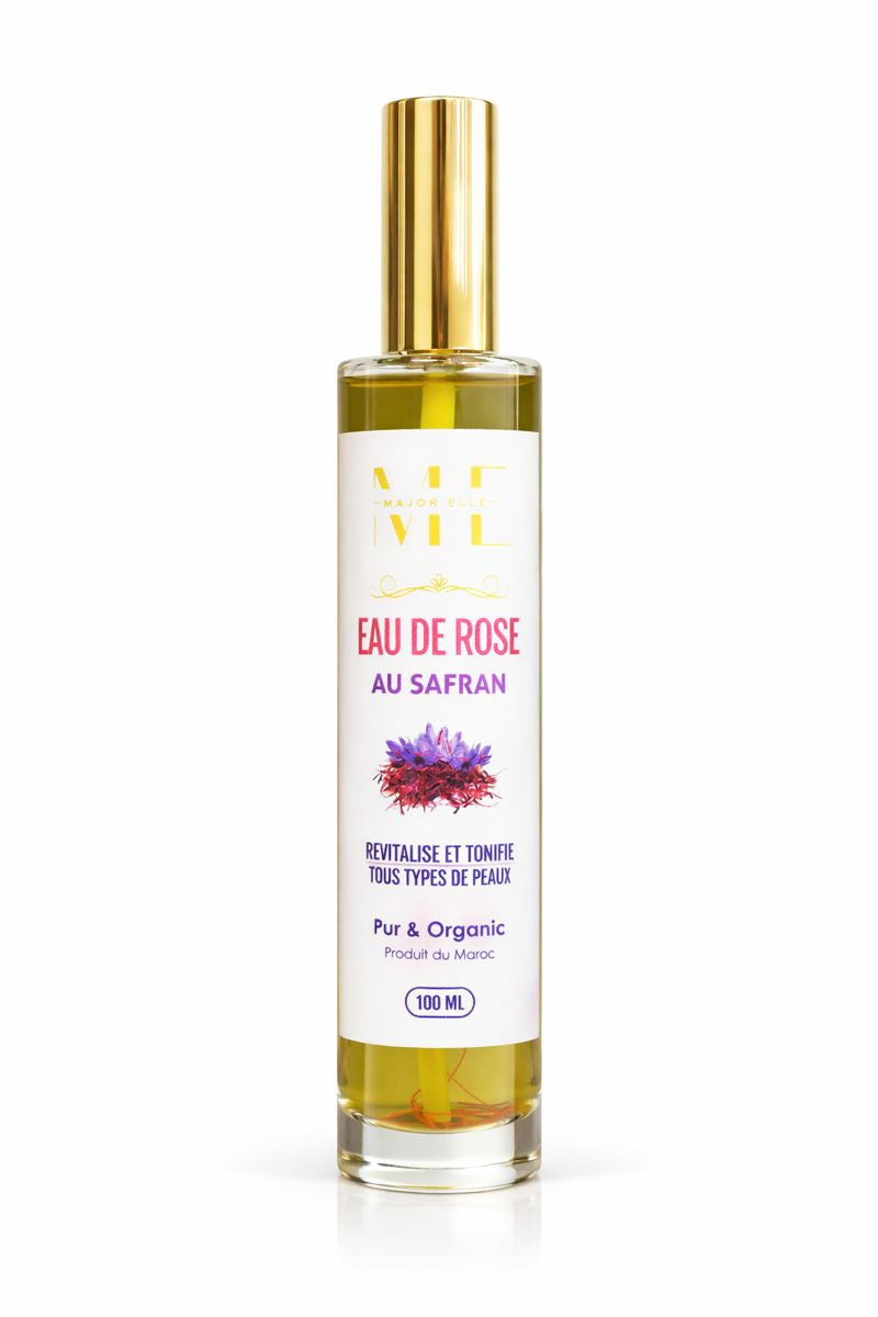 Eau de Rose au Safran 100 ml – Teint Lumineux & Soin Éclat Anti-Âge