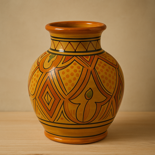 Vase en Céramique Artisanale – Peinture à la Main Élégante
