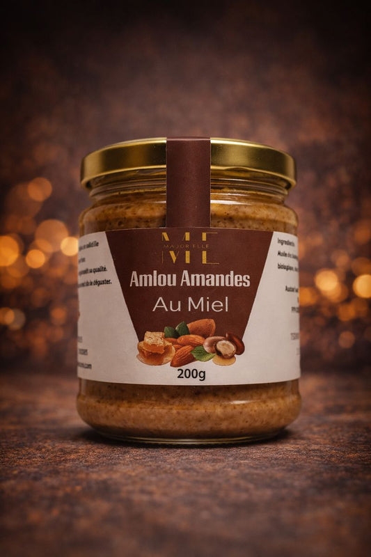 Amlou artisanal aux amandes, miel et huile d’argan bio – pot 200 g Major’Elle

