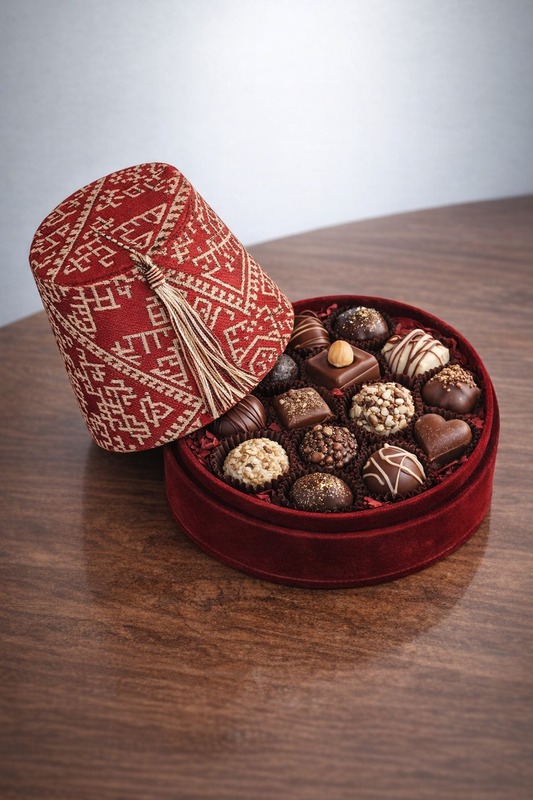 Coffret Cadeau Tarbouche de Fès – Boîte Artisanale Traditionnelle pour Chocolats & Gâteaux