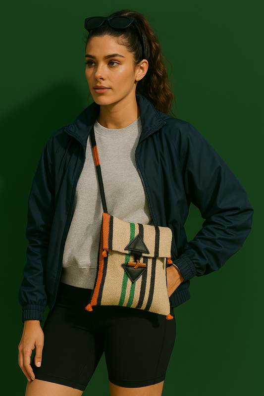 Sac Bandoulière Bohème en Laine Naturelle – Fait Main & Pièce Unique