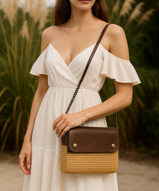 Sac Cuir & Raphia – L’Élégance Artisanale au Quotidien